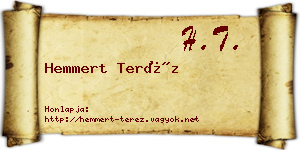 Hemmert Teréz névjegykártya