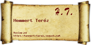 Hemmert Teréz névjegykártya